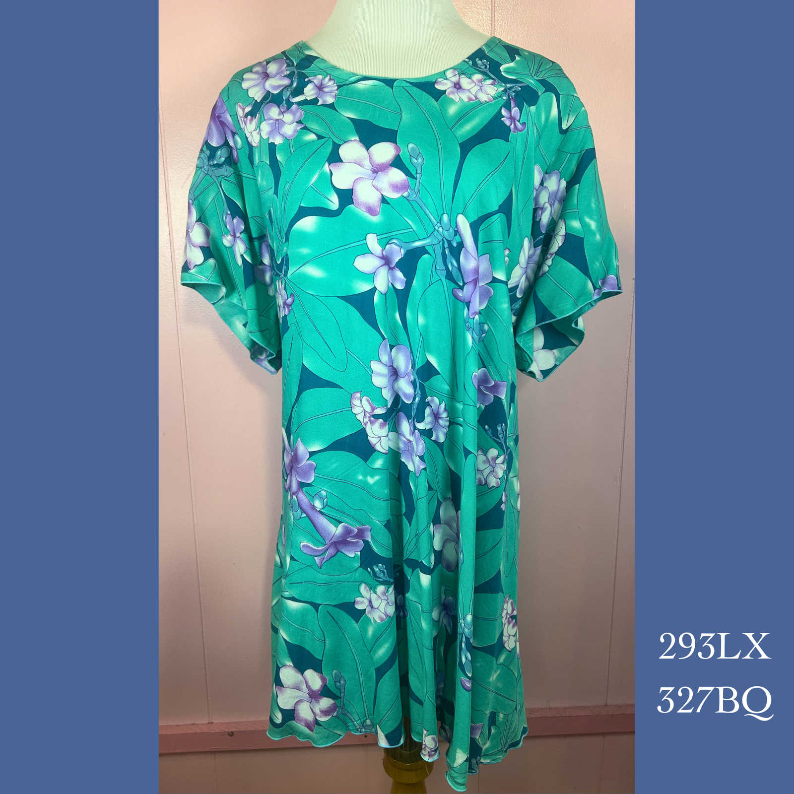 293LX - 327BQ , Sleeved bias cut top long plus size
