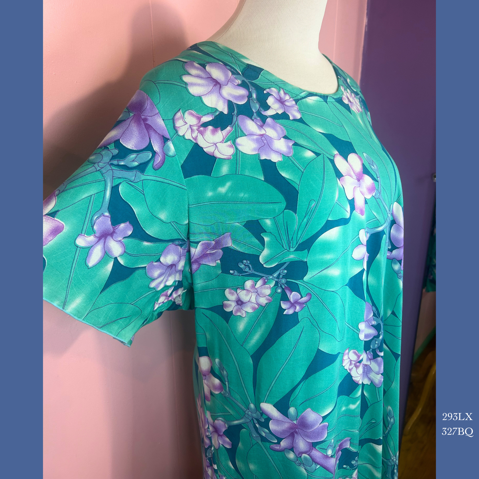 293LX - 327BQ , Sleeved bias cut top long plus size