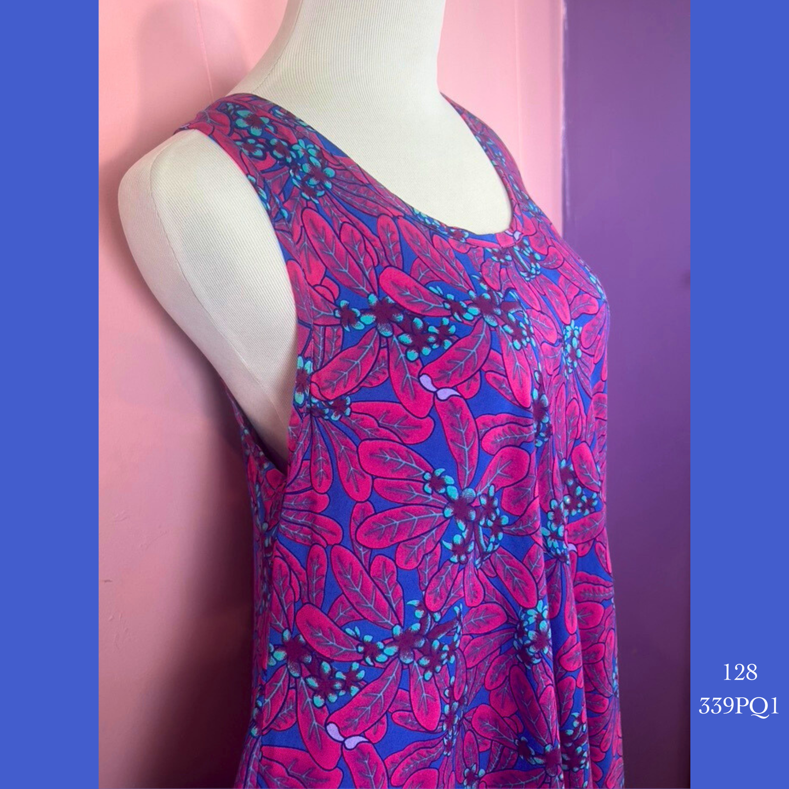 128 - 339PQ1,  Swing Tank Dress with Pockets