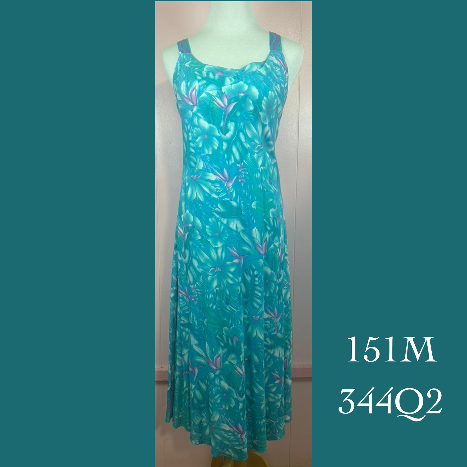 151M - 344Q2 , Bias cut strap dress mid length