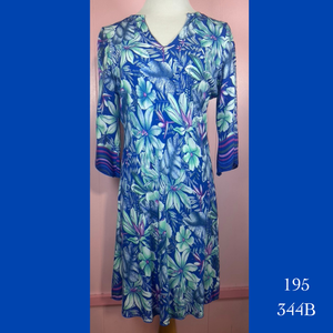 195 - 344B , Tunic dress with 3/4 sleeve