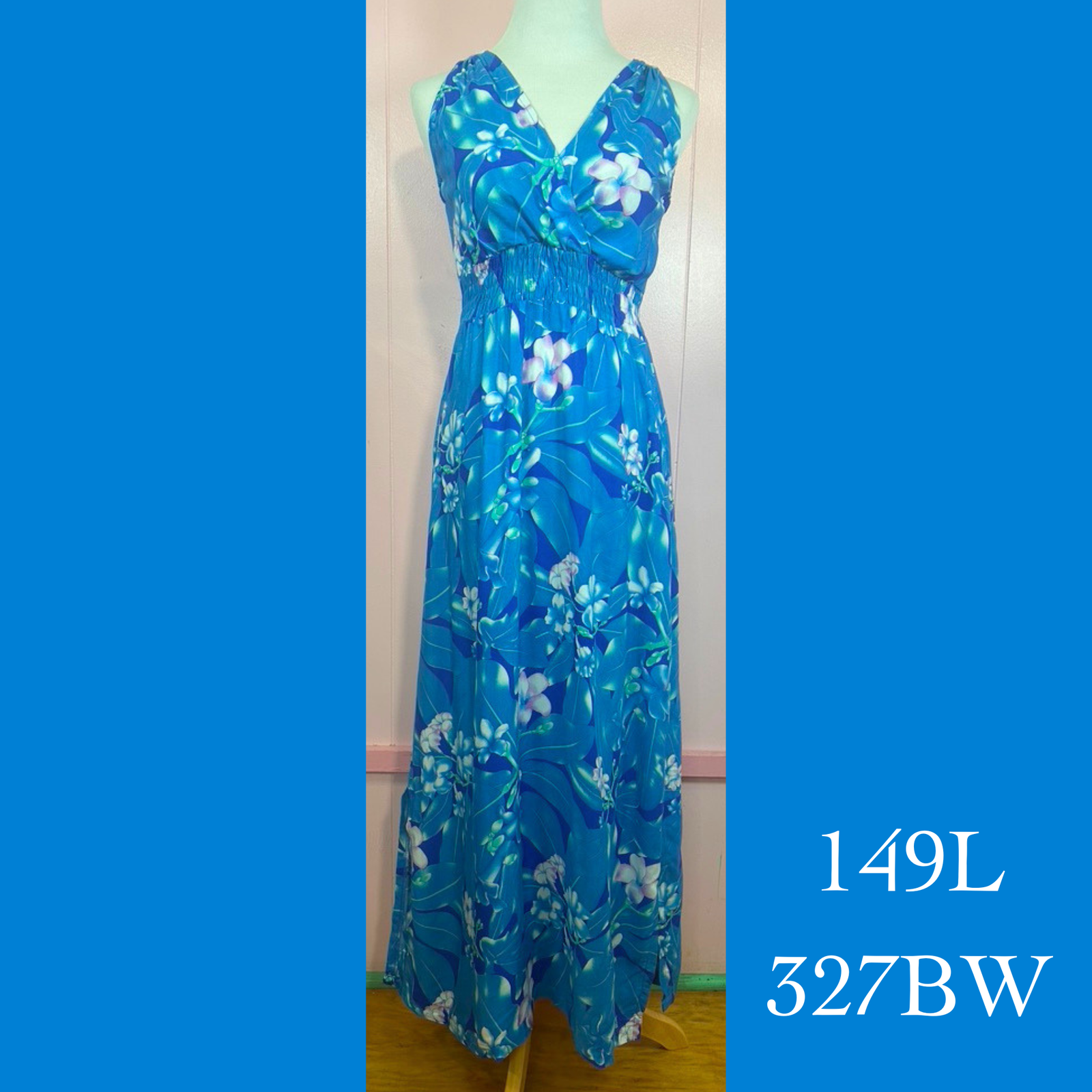 149L - 327BW, Halter Back Dress Long with Pockets