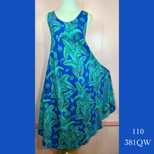 110 - 381QW , Resort Dress with Pockets and Scalloped Hemline
