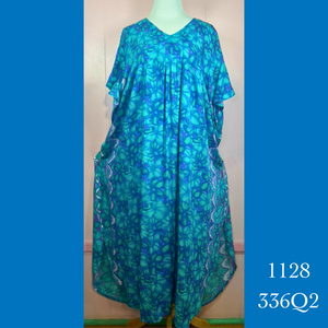 1128 - 336Q2, Pleated Caftan Rounded Bottom with Pockets