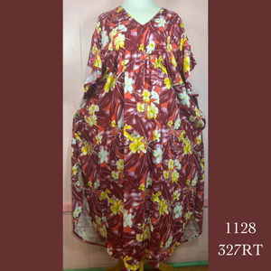 1128 - 327RT, Pleated Caftan Rounded Bottom with Pockets