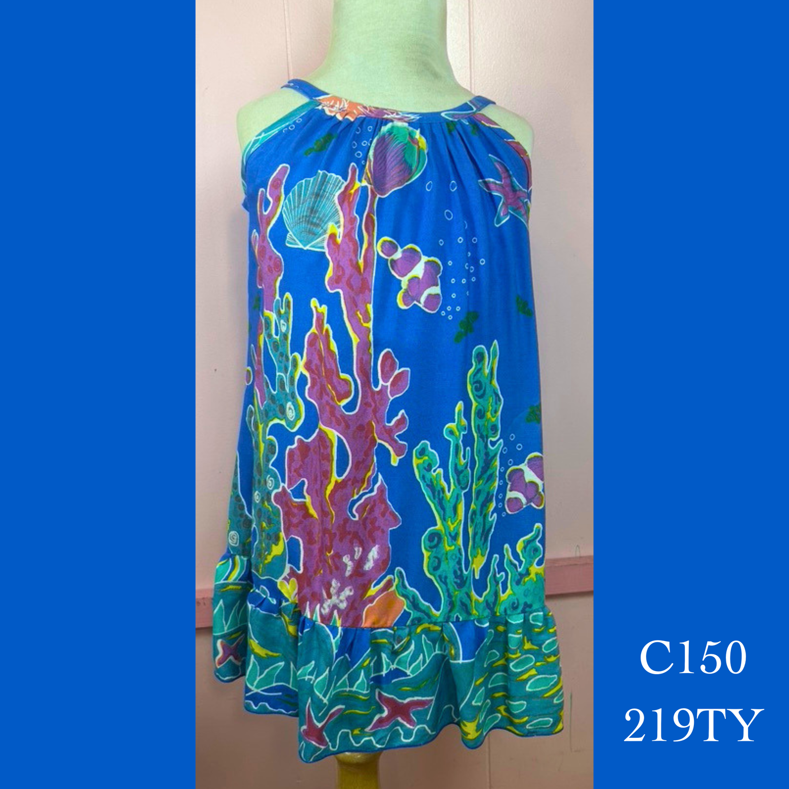 C150 - 219TY , Drawstring back A Line dress