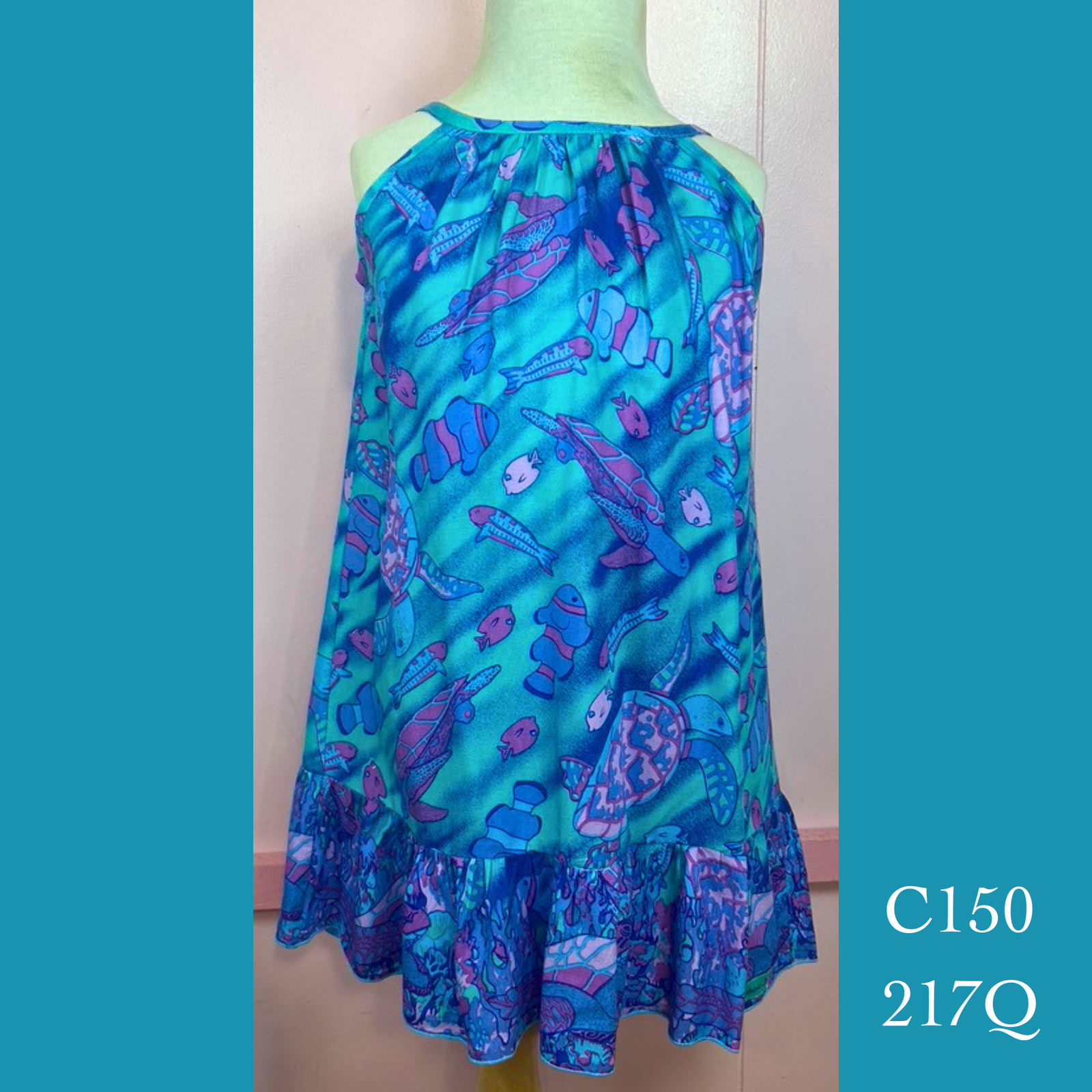 C150 - 217Q, Drawstring back A Line dress