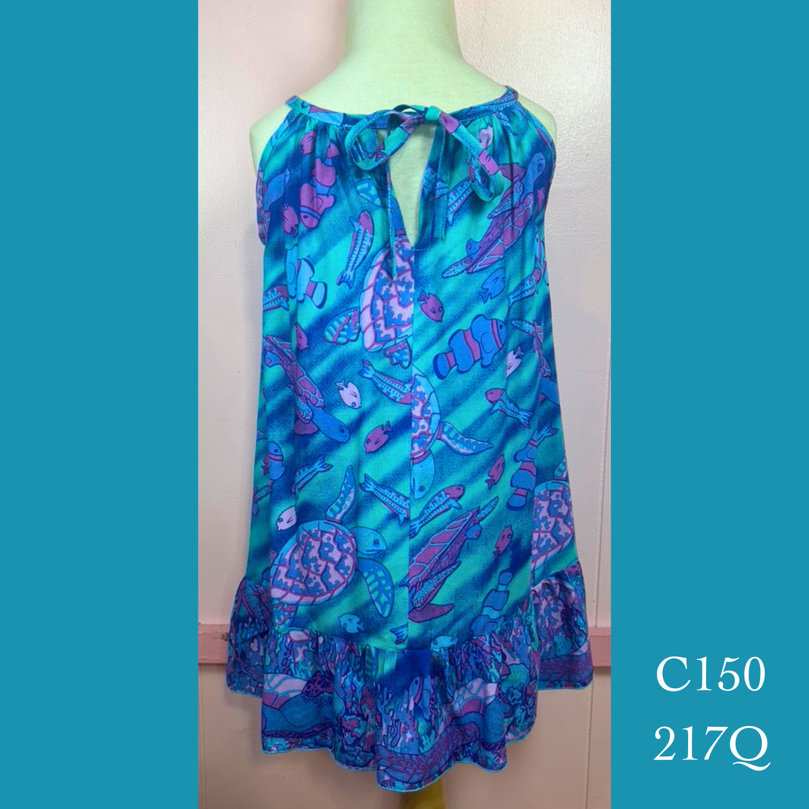 C150 - 217Q, Drawstring back A Line dress