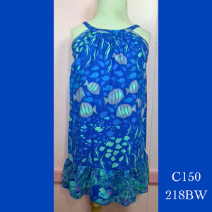 C150 - 218BW, Drawstring back A Line dress
