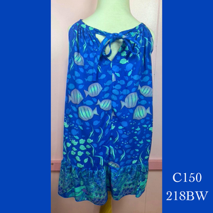 C150 - 218BW, Drawstring back A Line dress