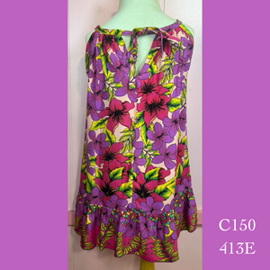 C150 - 143E , Drawstring Back A Line Dress