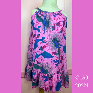 C150 - 202N , Drawstring back A Line dress