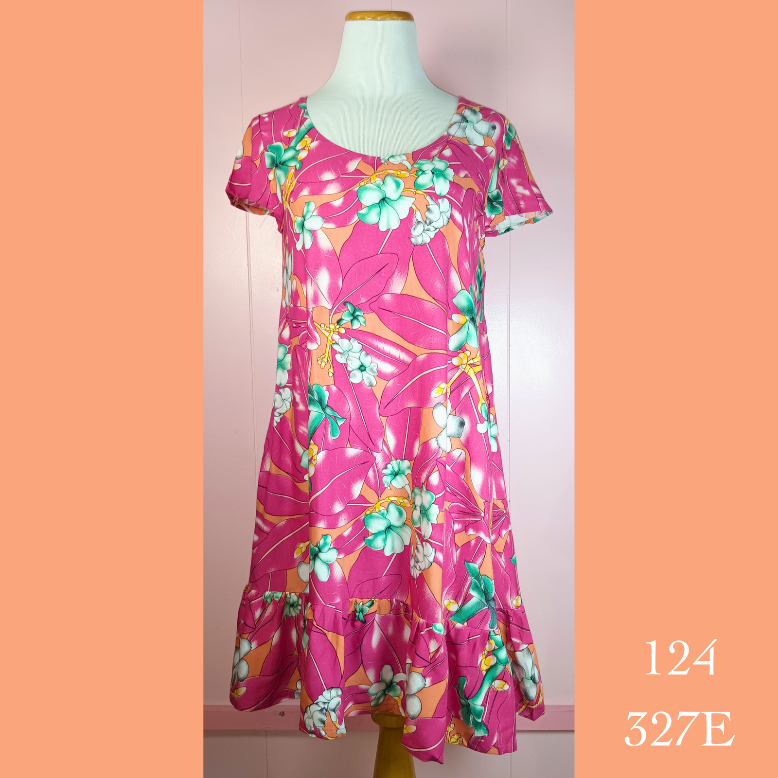 124-327E, Ruffle Cap Sleeved Dress