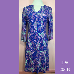 195 - 206B , Tunic Dress with 3/4 Sleeve