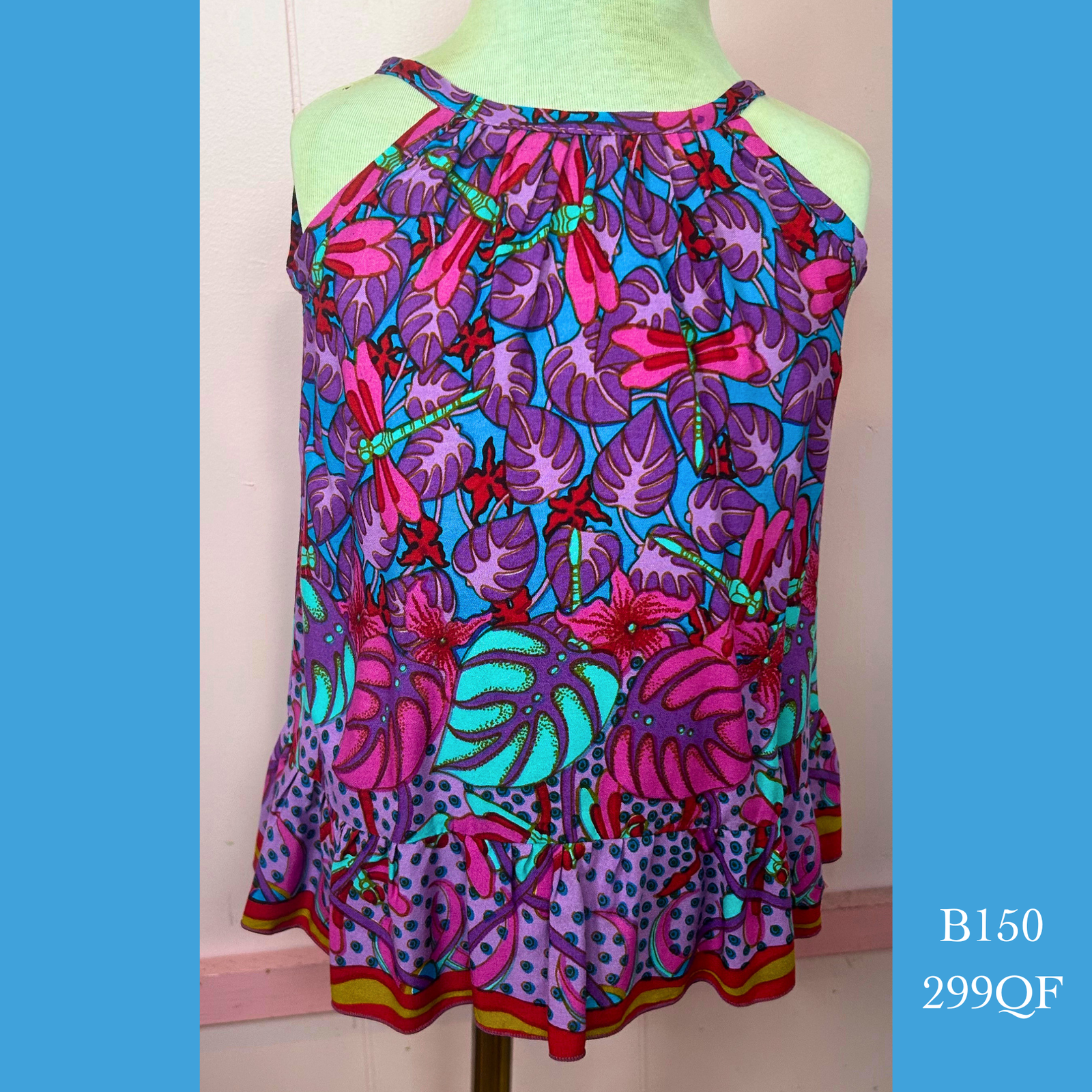 B150 - 299QF, Draw String Back Dress