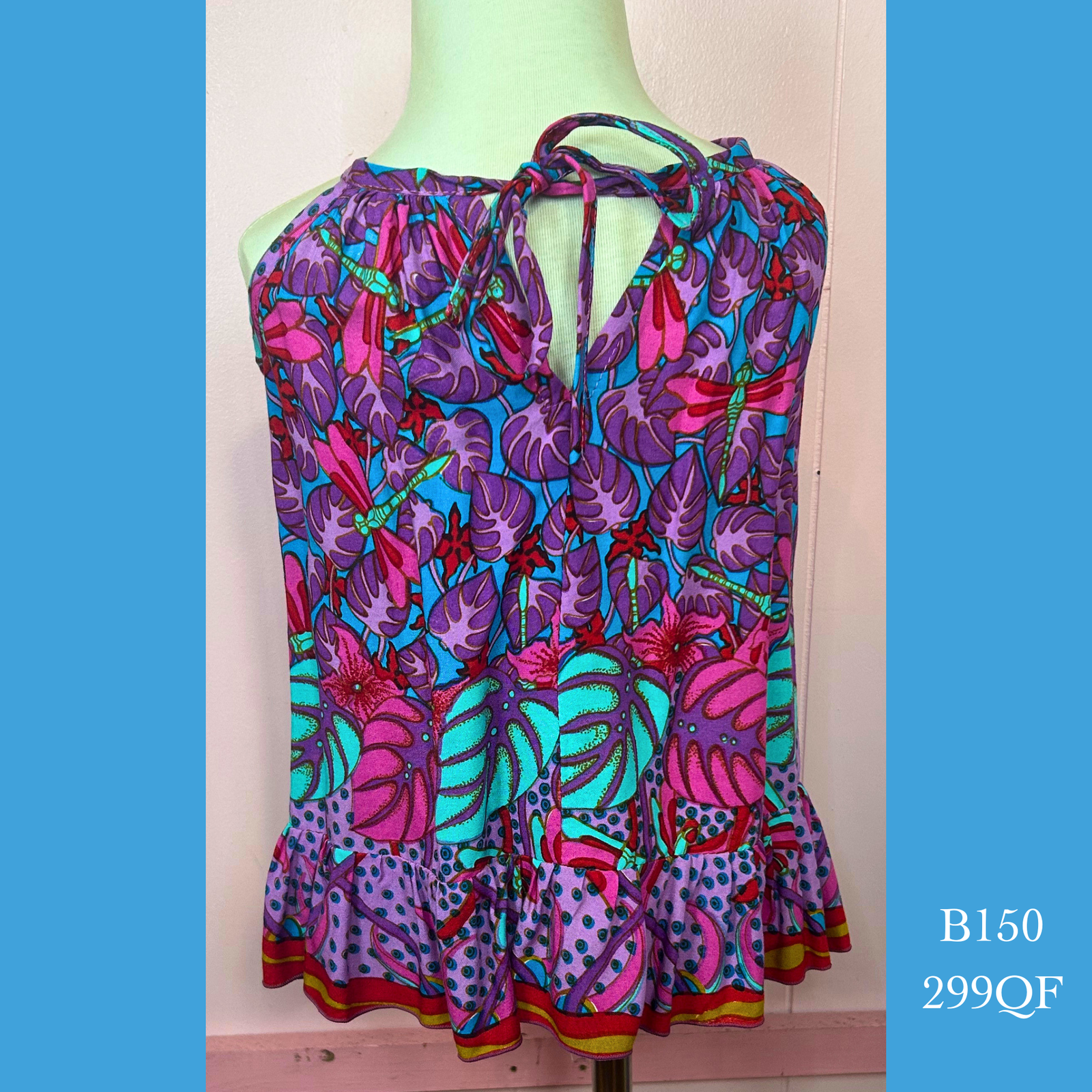 B150 - 299QF, Draw String Back Dress
