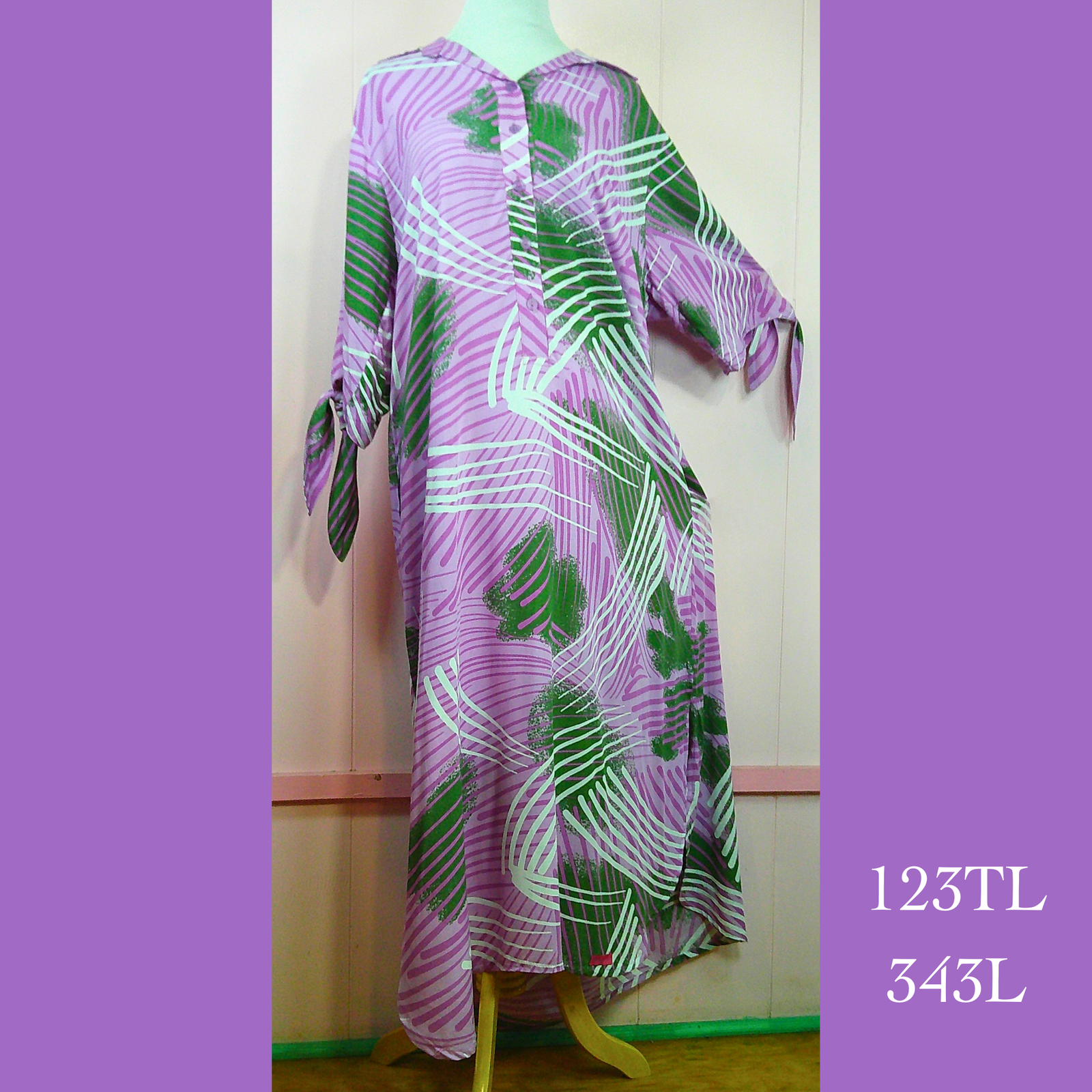123TL- 343L, Long Shirt Dress