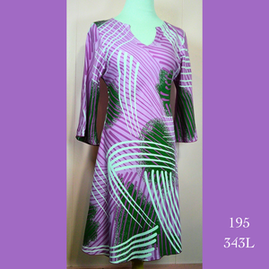 195 - 343L , 3/4 Sleeve Tunic Dress