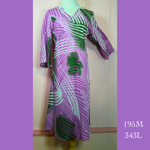 195M - 343L , 3/4 Sleeve Tunic Dress Tee Length