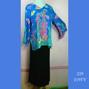 229 - 219TY , V Neck Tunic Top