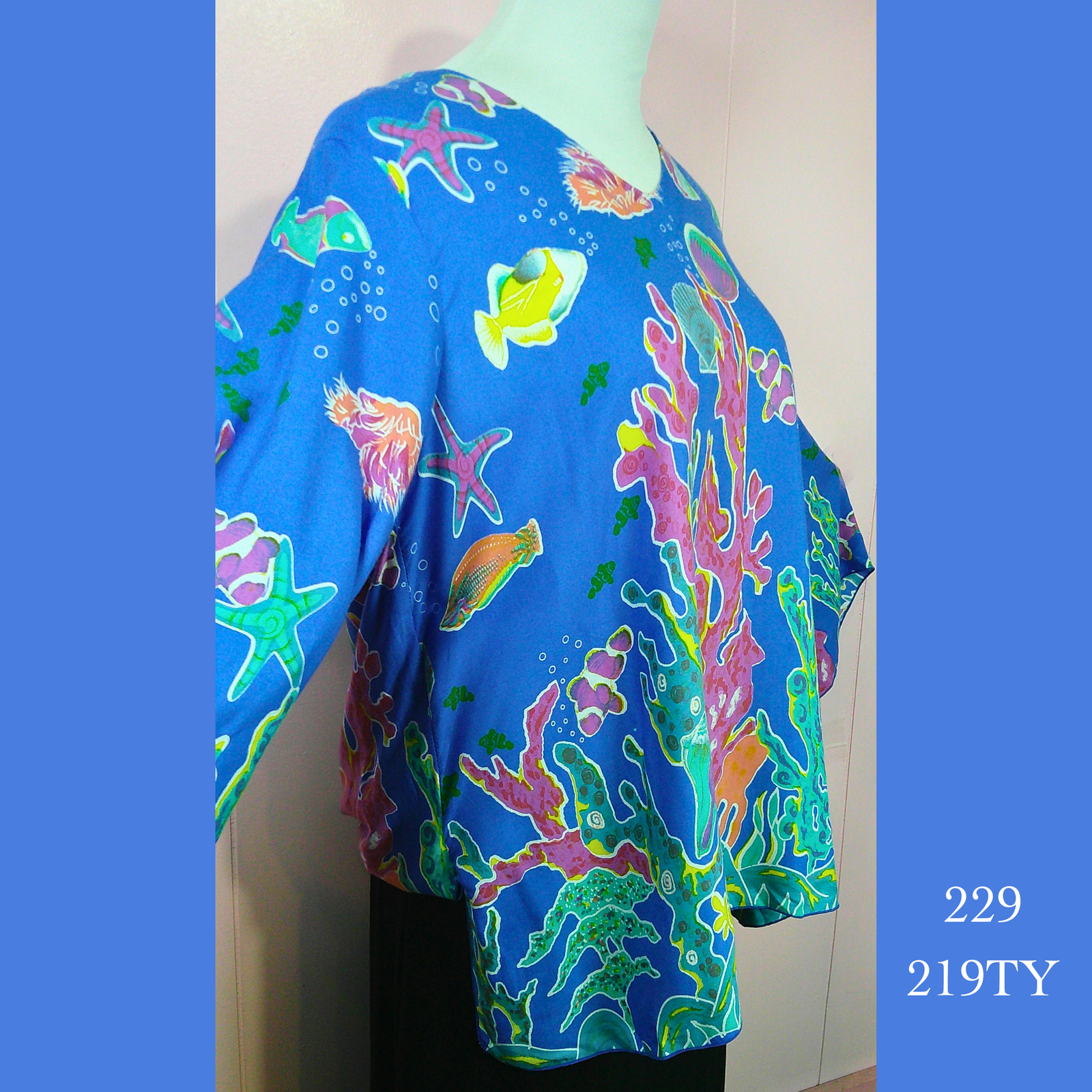229 - 219TY , V Neck Tunic Top