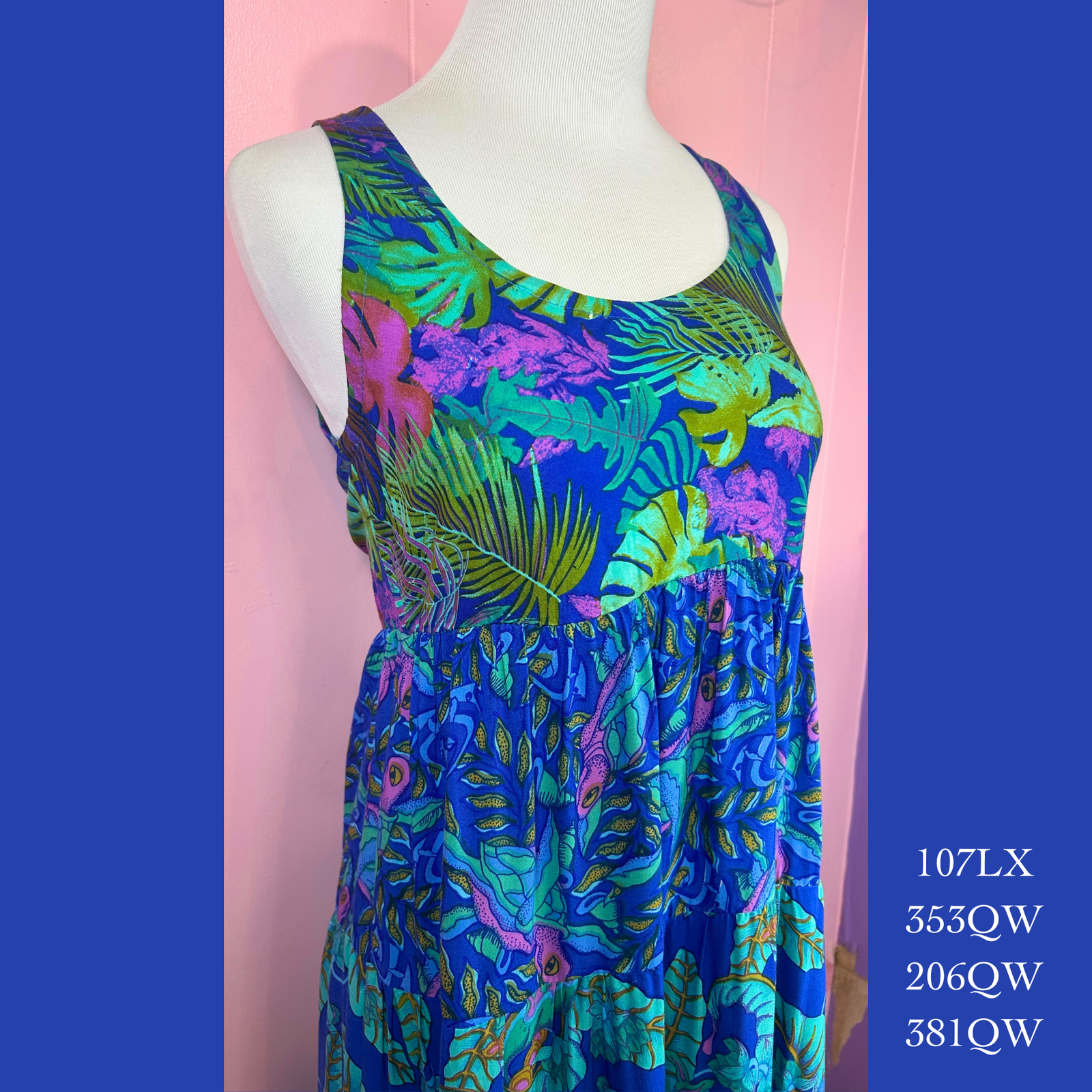 107LX - 353QW/206QW/381QW; Plus Size Racer Back Tier Dress
