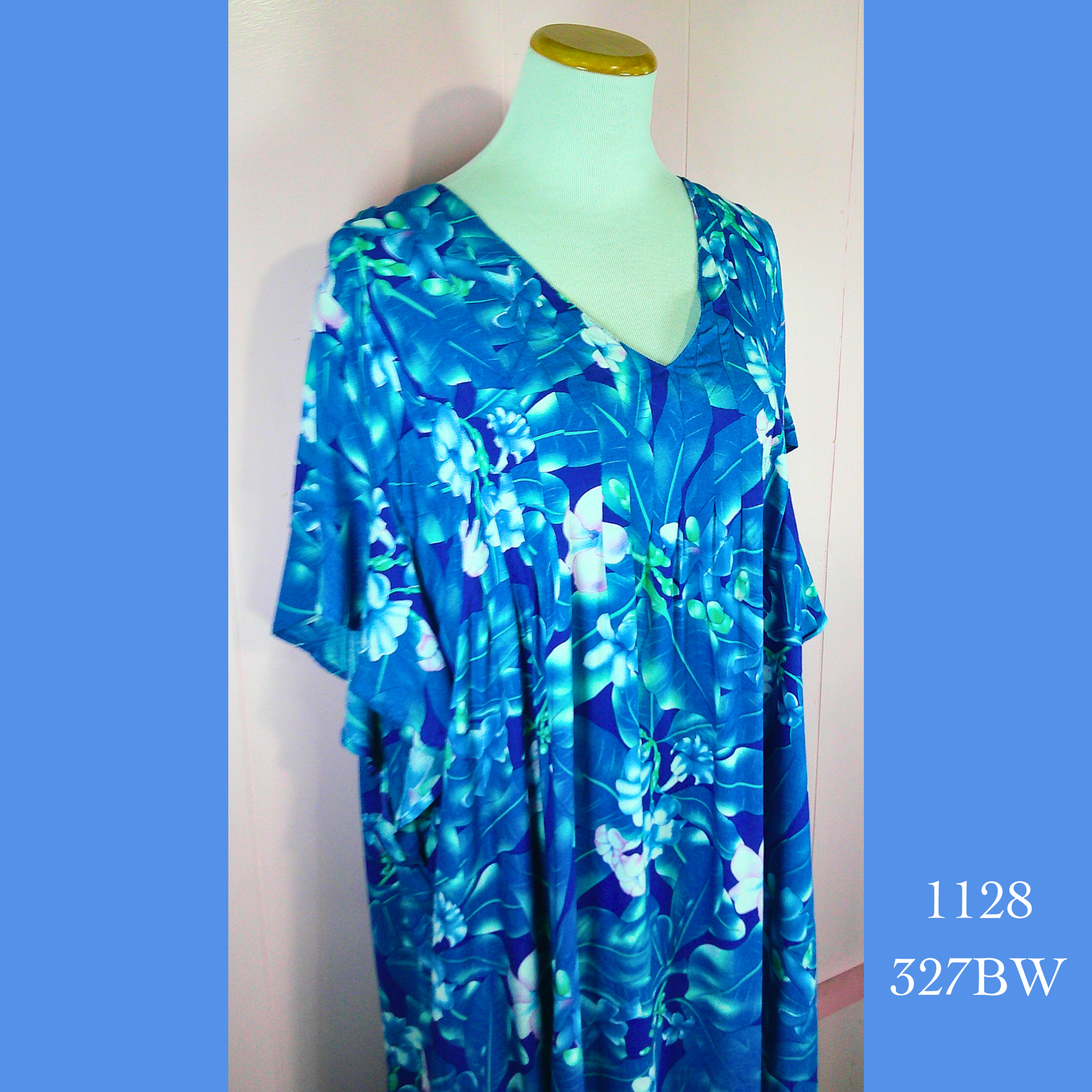1128 - 327BW, Pleated Caftan Rounded Bottom with Pockets
