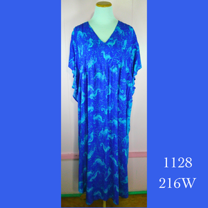 1128 - 216W , Pleated Caftan Rounded Bottom with Pockets