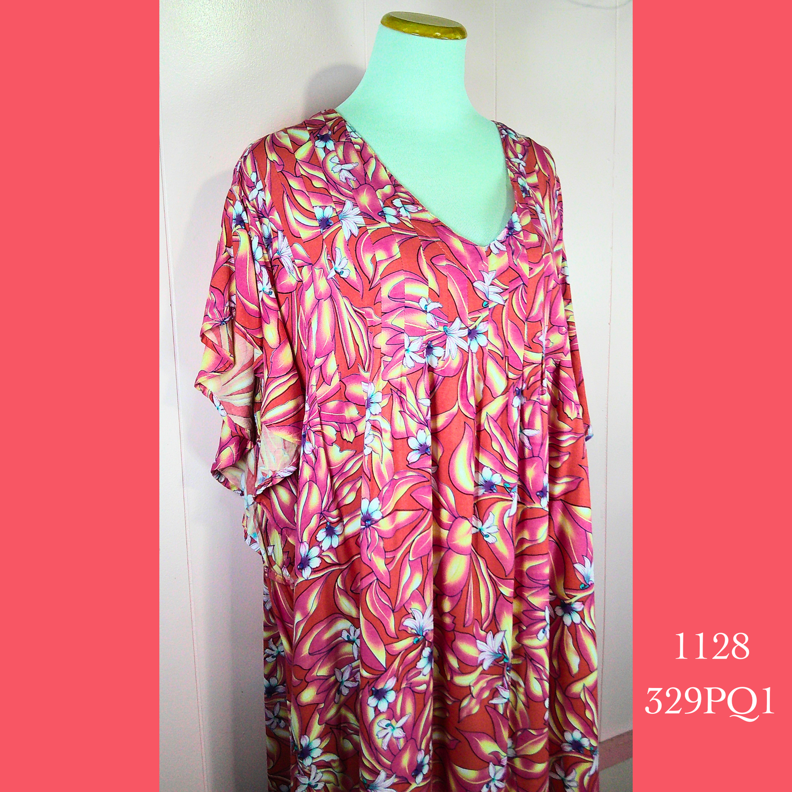 1128 - 329PQ1, Pleated Caftan Rounded Bottom with Pockets