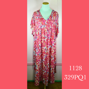 1128 - 329PQ1, Pleated Caftan Rounded Bottom with Pockets