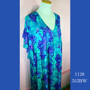 1128 -353BW, Pleated Caftan Rounded Bottom with Pockets