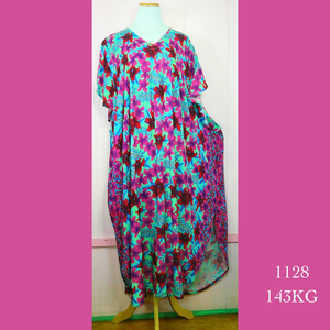 1128 - 143KG , Pleated Caftan Rounded Bottom with Pockets
