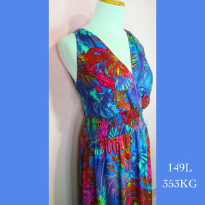 149L - 353KG, Halter Back Dress Long with Pockets
