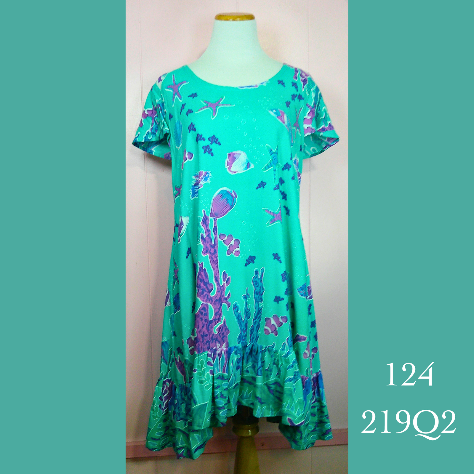 124-219Q2, Ruffle Cap Sleeved Dress