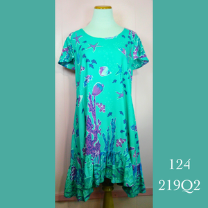 124-219Q2, Ruffle Cap Sleeved Dress