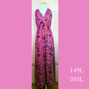 149L - 203L , Halter Back Dress Long with Pockets