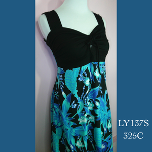 LY137S - 325C, Lycra Top Tie Front Dress