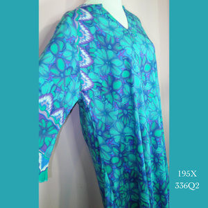 195X - 336Q2 , Plus Size 3/4 Sleeve Tunic Dress