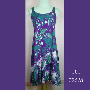 101 - 325M , Tier Strap Dress with Diagonal Ruffle and Back Smocking
