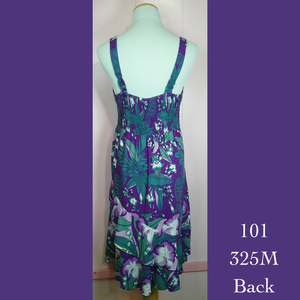 101 - 325M , Tier Strap Dress with Diagonal Ruffle and Back Smocking