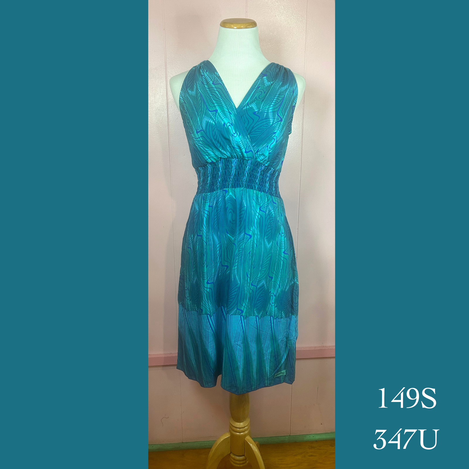 149S - 347U, Halter Back Dress with Pockets