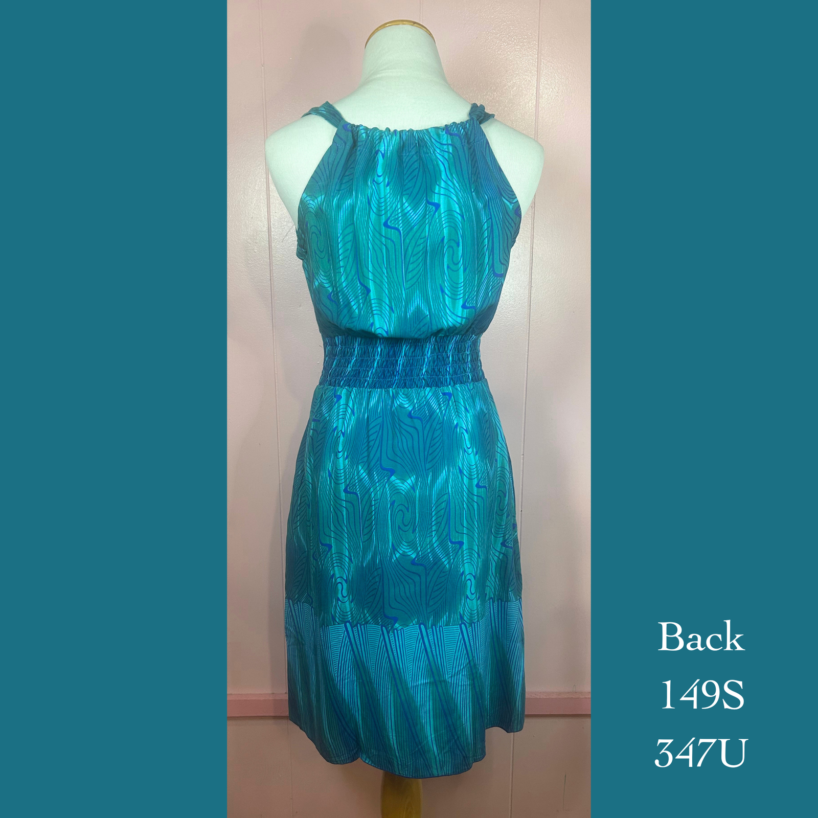 149S - 347U, Halter Back Dress with Pockets