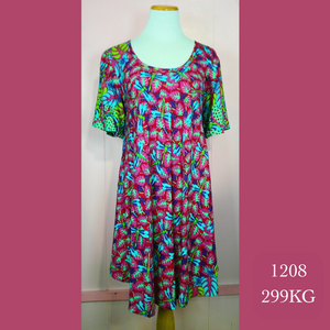 1208 - 299KG, Swing Tank Dress with Pockets and Sleeves