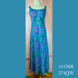 151MR - 374QW , Bias Strap Dress Mid Length with Ruffle