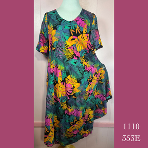 1110- 353E , Plus Sized Resort Dress with Pockets and Sleeves