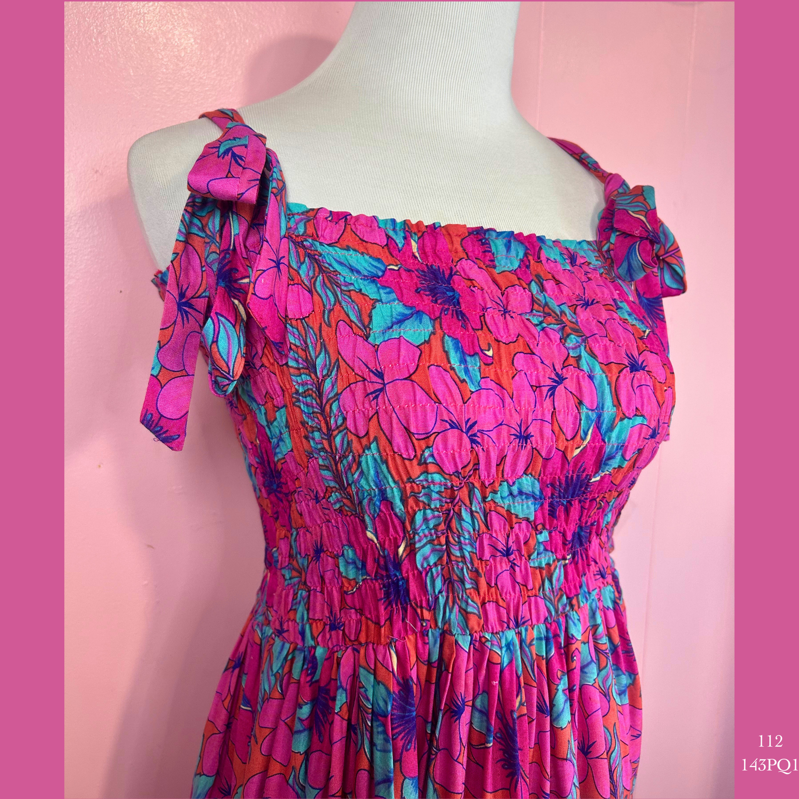 112 - 143PQ1, Elastic Top Strap Dress