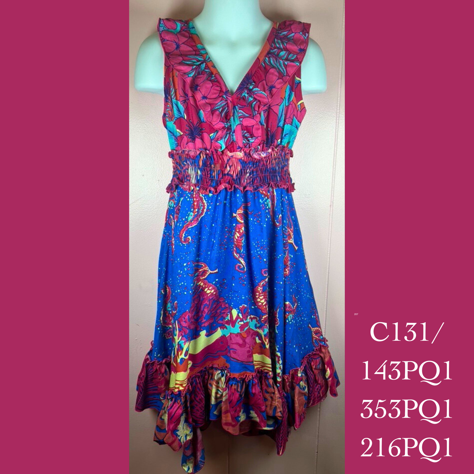 C131 - 143PQ1/ 353PQ1/216PQ1, Ruffle collar dress
