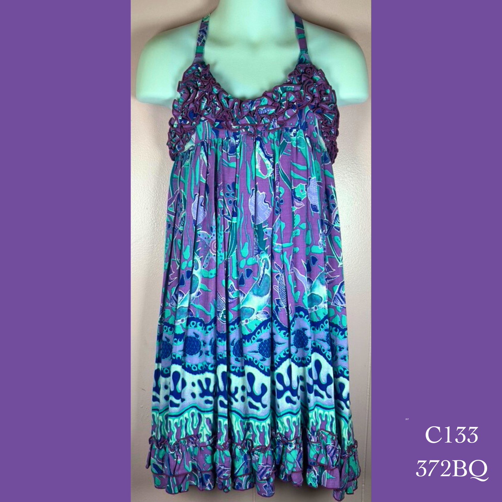 C133 - 372BQ , Ruffle top dress