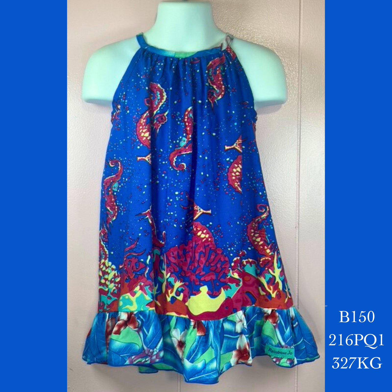 B150 - 216PQ1/ 327KG , Draw string back dress