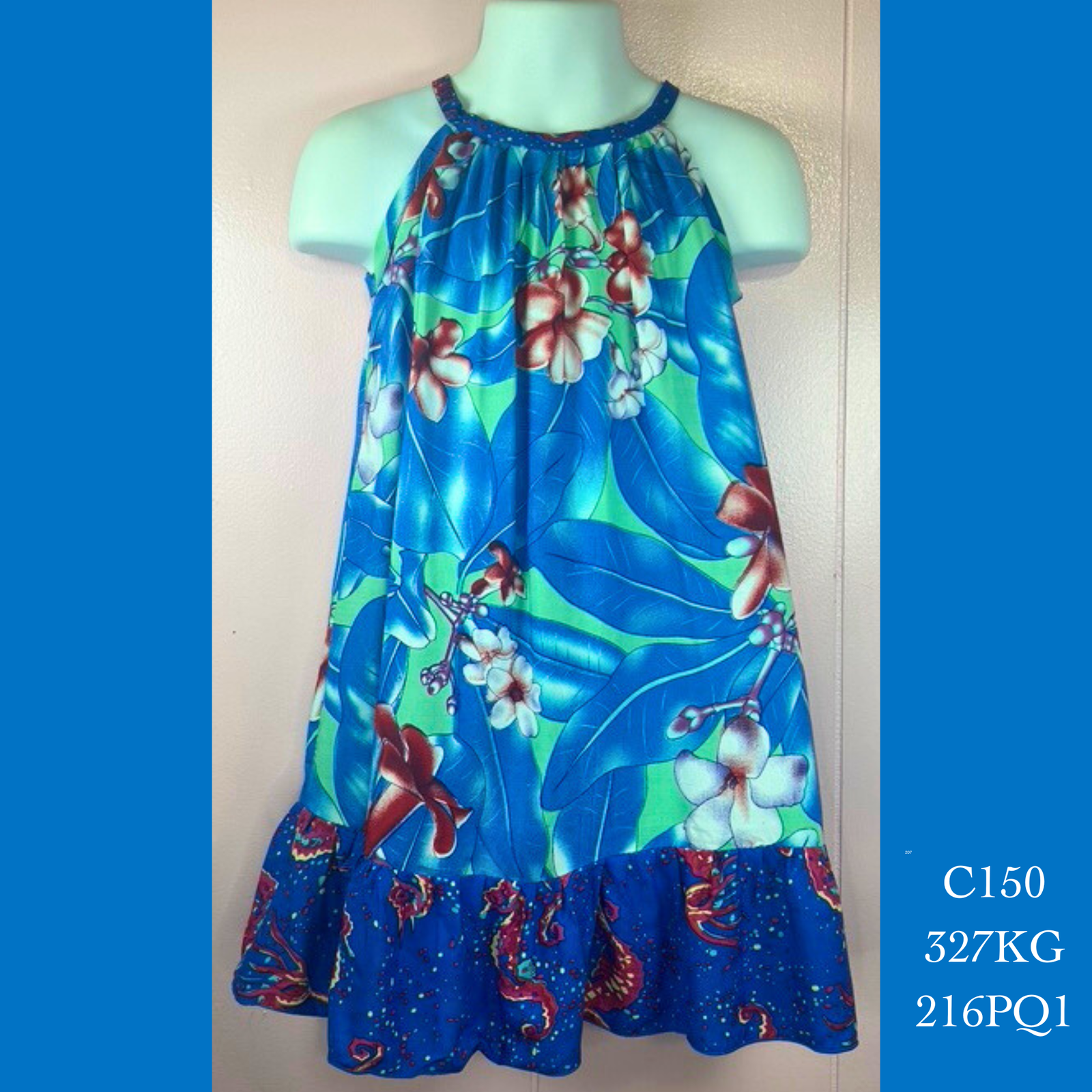 C150 - 327KG/ 216PQ1, Drawstring back A Line dress